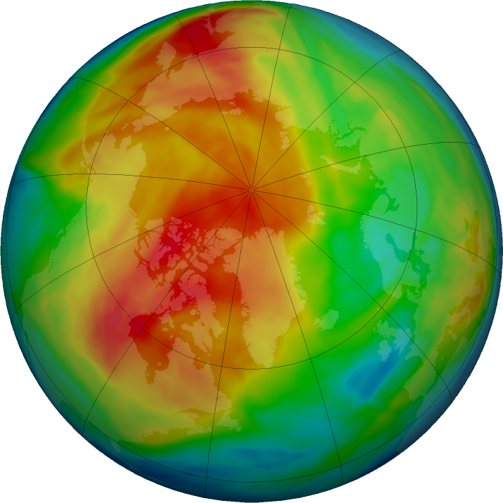 Arctic ozone map for 18 January 2021